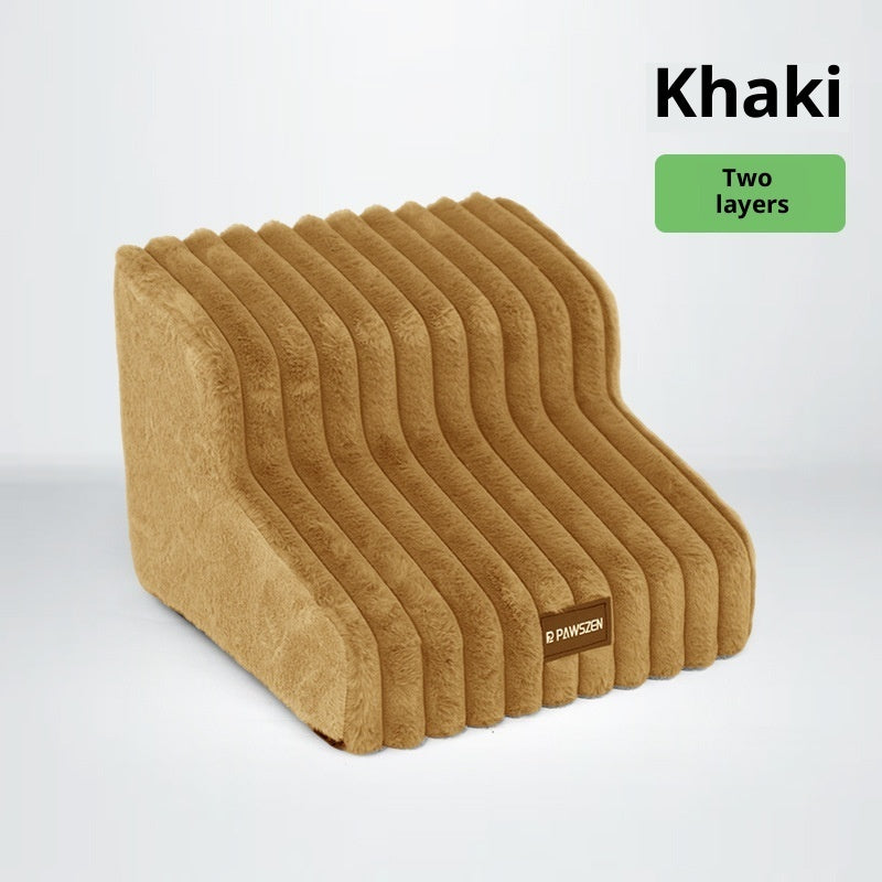 KFX-4055997 Removable and Washable Non-Slip Dog Ladder in White, Gray, and Khaki - Multi-Story Options Available