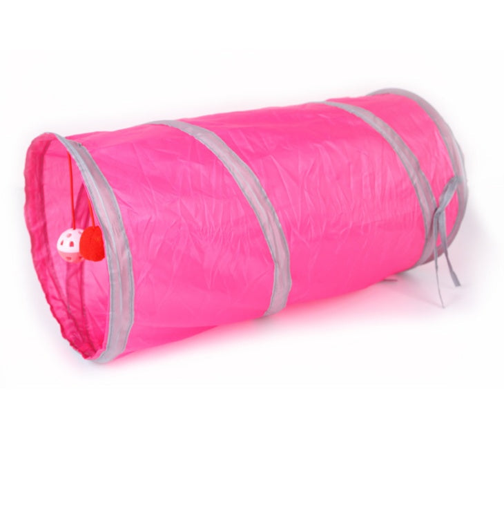 KFX-4057789 Collapsible Two-Way Cat Tunnel with Polyester Fabric for Pet Playtime