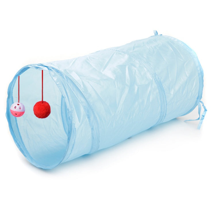 KFX-4057789 Collapsible Two-Way Cat Tunnel with Polyester Fabric for Pet Playtime