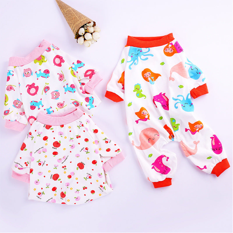 KFX-4065085 Cotton Dog Pajamas in Various Fun Designs for Four-Legged Comfort