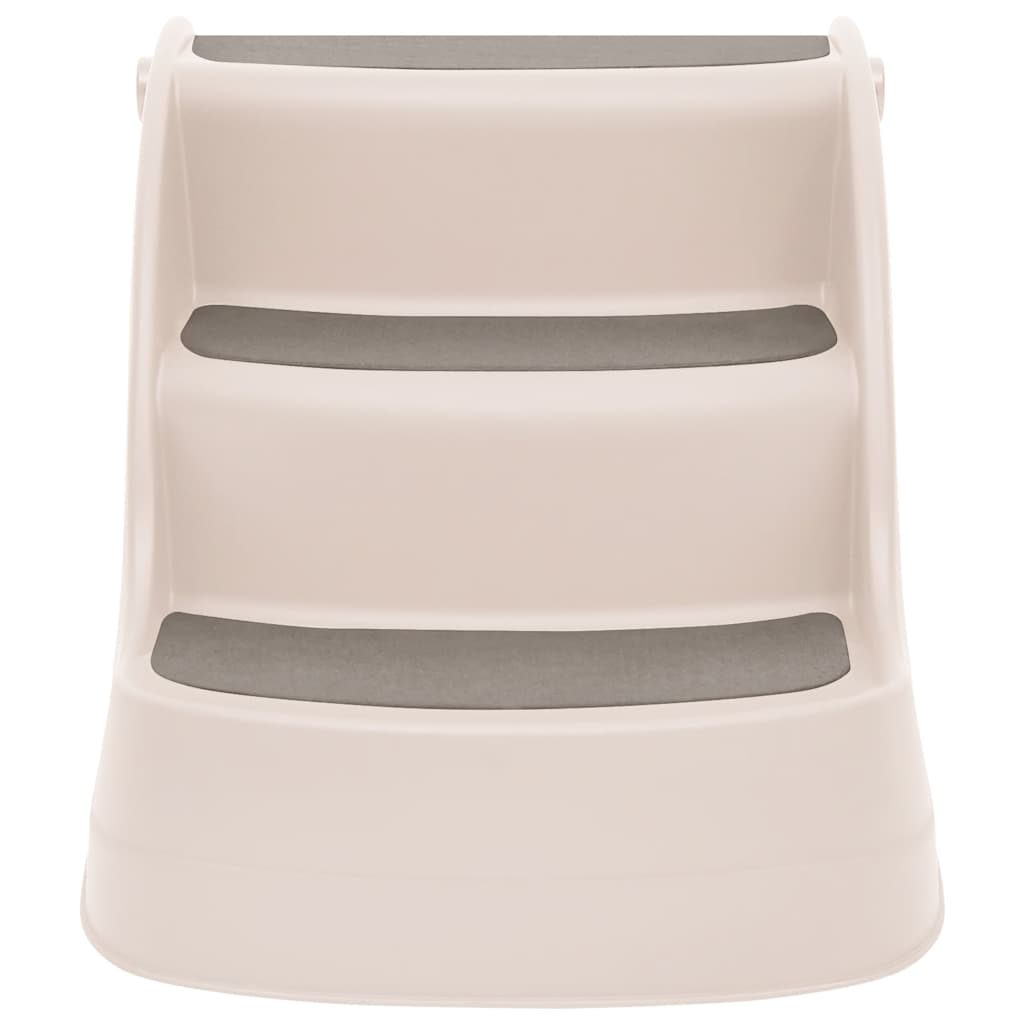 KFX-4090557 Cream 3-Step Foldable Dog Staircase for Easy Access to Cars and Sofas