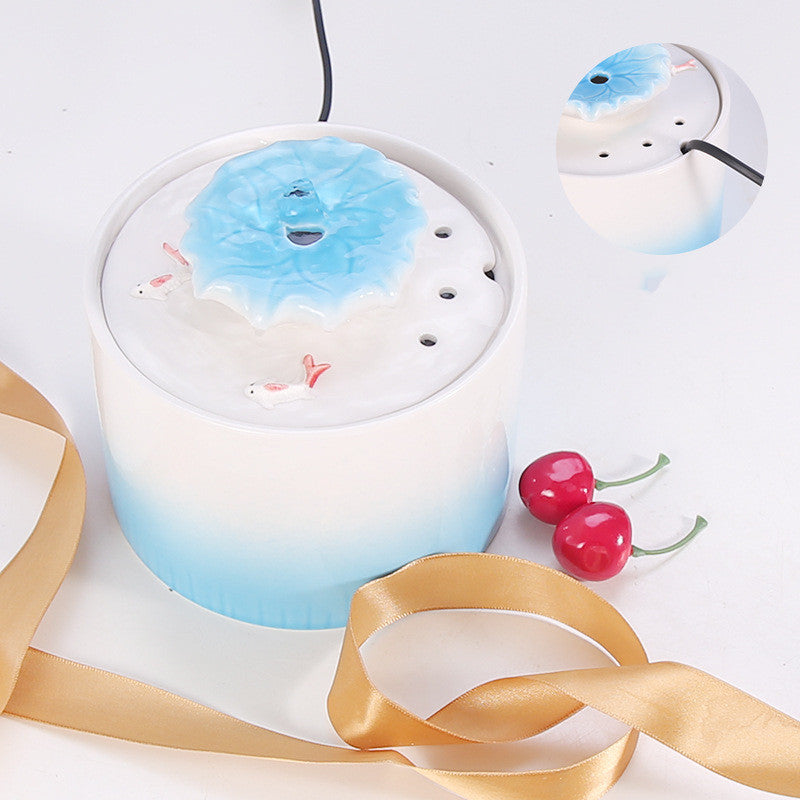 KFX-4139709 Automatic Circulating Heating Thermostat for Cat Drinking Fountains - Ceramic Design, USB Pump Options