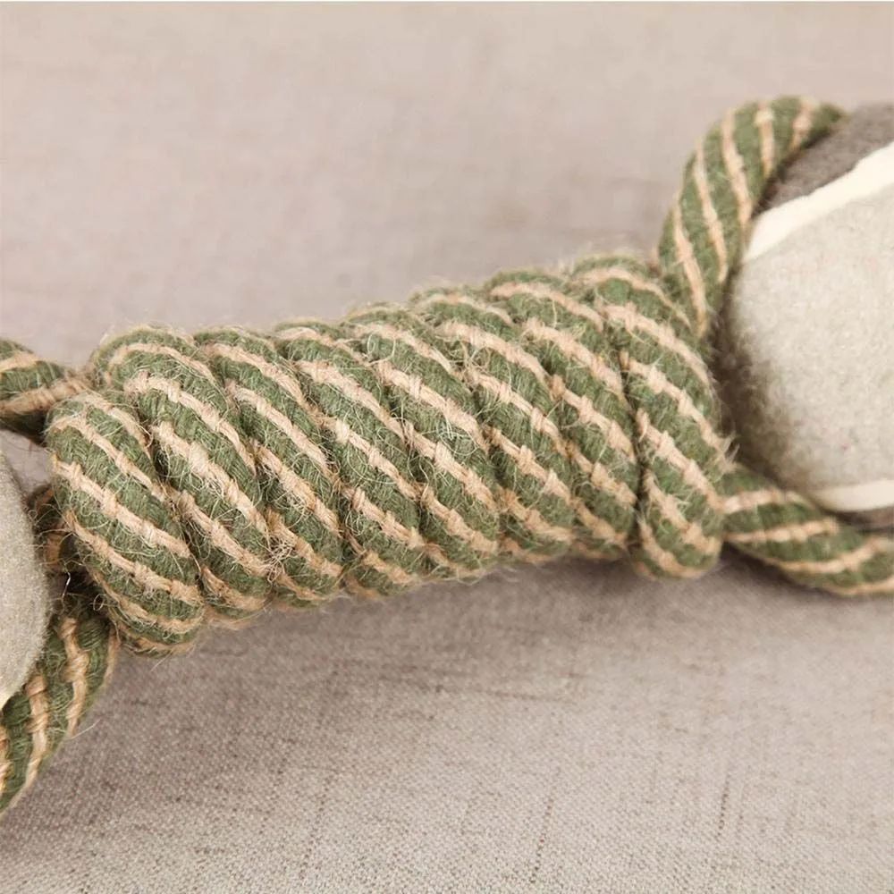 KFX-4257725 Durable Cotton Rope Knot Toy for Medium and Large Dogs - Interactive Chewing Toy