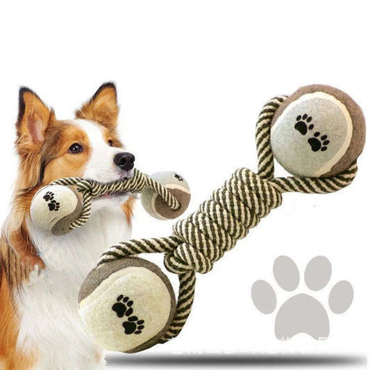 KFX-4257725 Durable Cotton Rope Knot Toy for Medium and Large Dogs - Interactive Chewing Toy