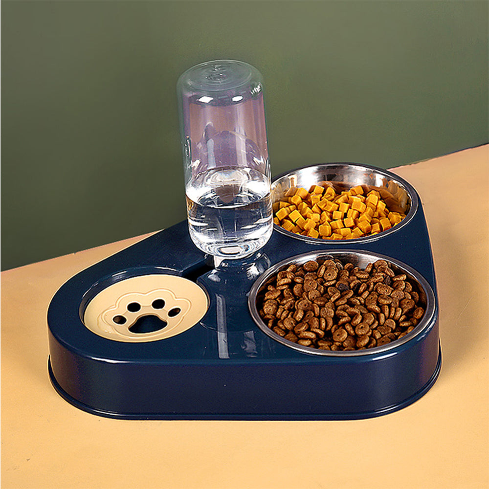 KFX-4270781 Mobile Unplugged Cat Drinking Bowl - PP, PET, and Stainless Steel, Small Size 24.5x24.5x29.5cm, Bowl Size 11x3cm