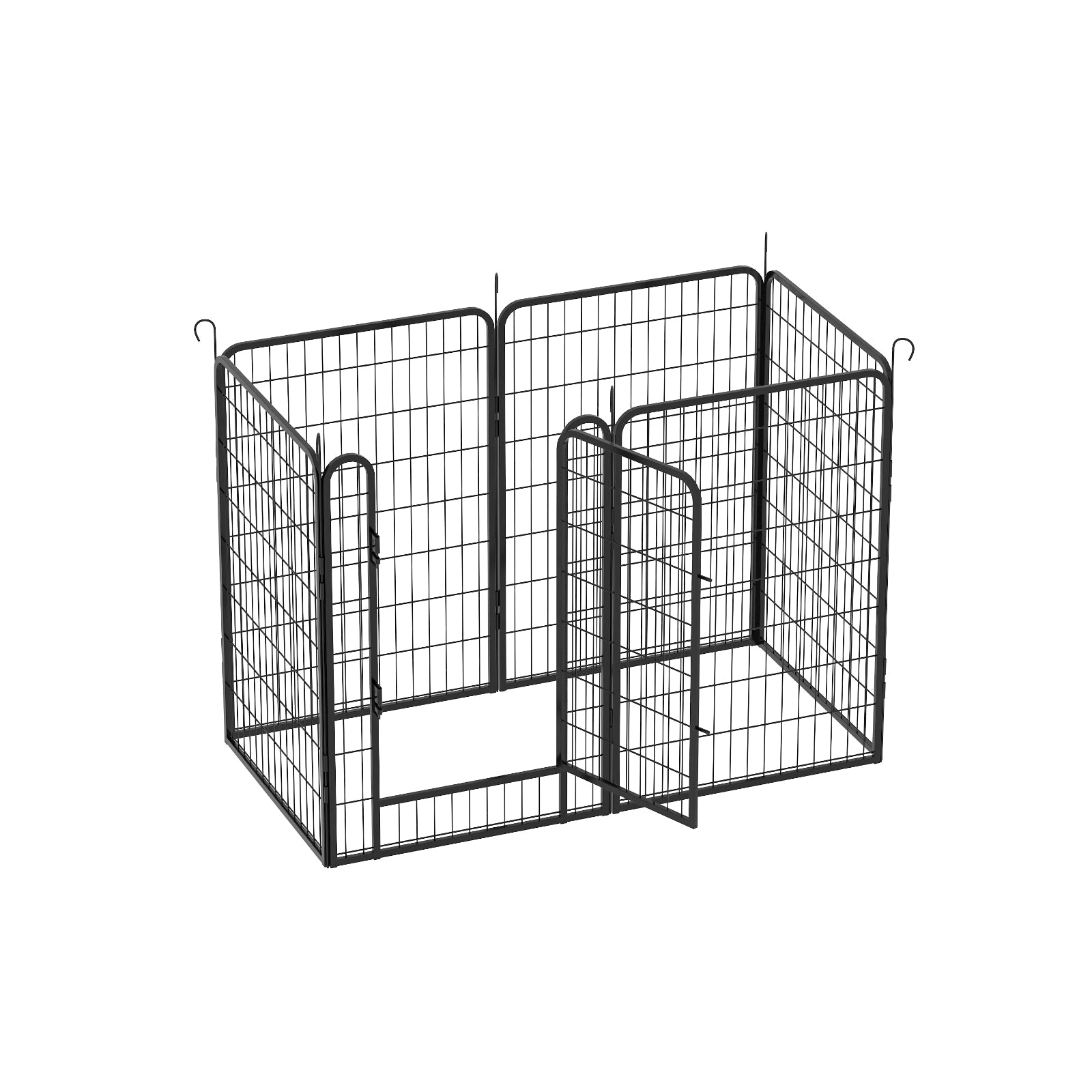 KFX-4279997 Durable Heavy-Duty Metal Playpen with Door - 6 Panels Pet Exercise Pen for Indoor & Outdoor Use