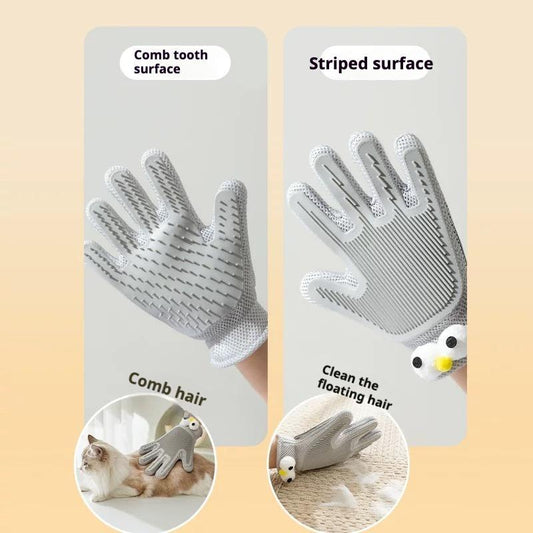 KFX-4289725 2-in-1 Pet Grooming Glove for Cats and Dogs – Double-Sided Hair Removal and Massage Tool, Anti-Scratch Design