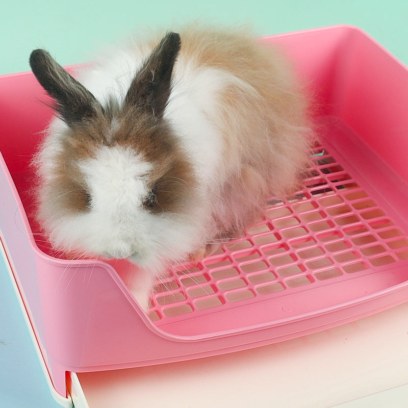 KFX-4312765 Rabbit Drawer Fence Toilet Anti-Spray - Plastic, 40x16x29cm, Available in Pink, Blue, Milky White