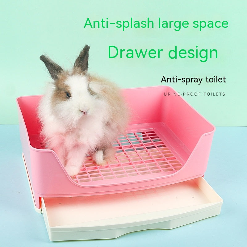 KFX-4312765 Rabbit Drawer Fence Toilet Anti-Spray - Plastic, 40x16x29cm, Available in Pink, Blue, Milky White