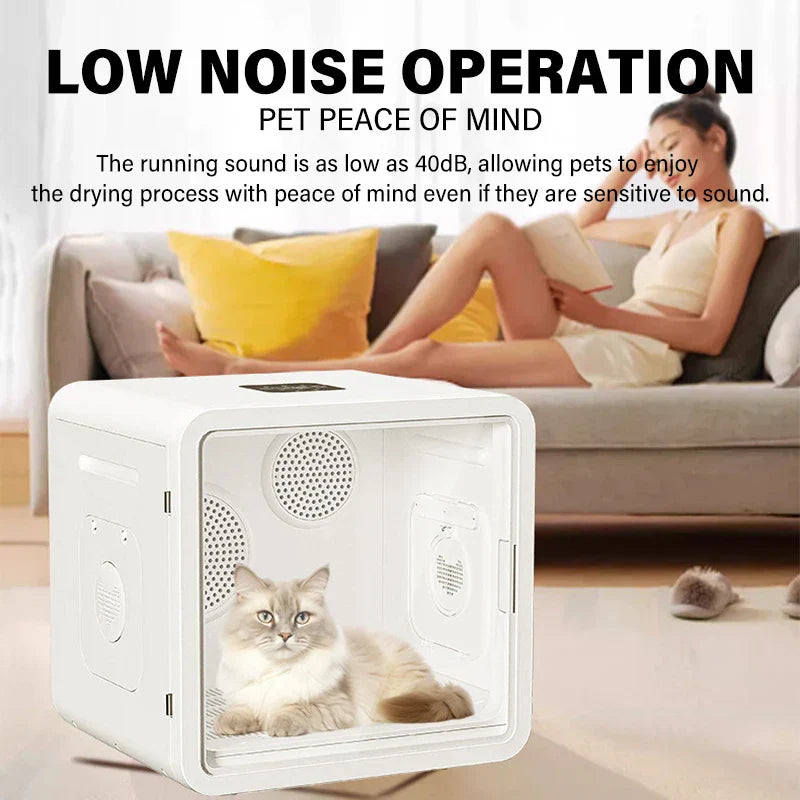 KFX-431635 Automatic Pet Dryer Box with Smart Temperature Control for Small Dogs and Cats, 82L Capacity, Ultra Quiet Design