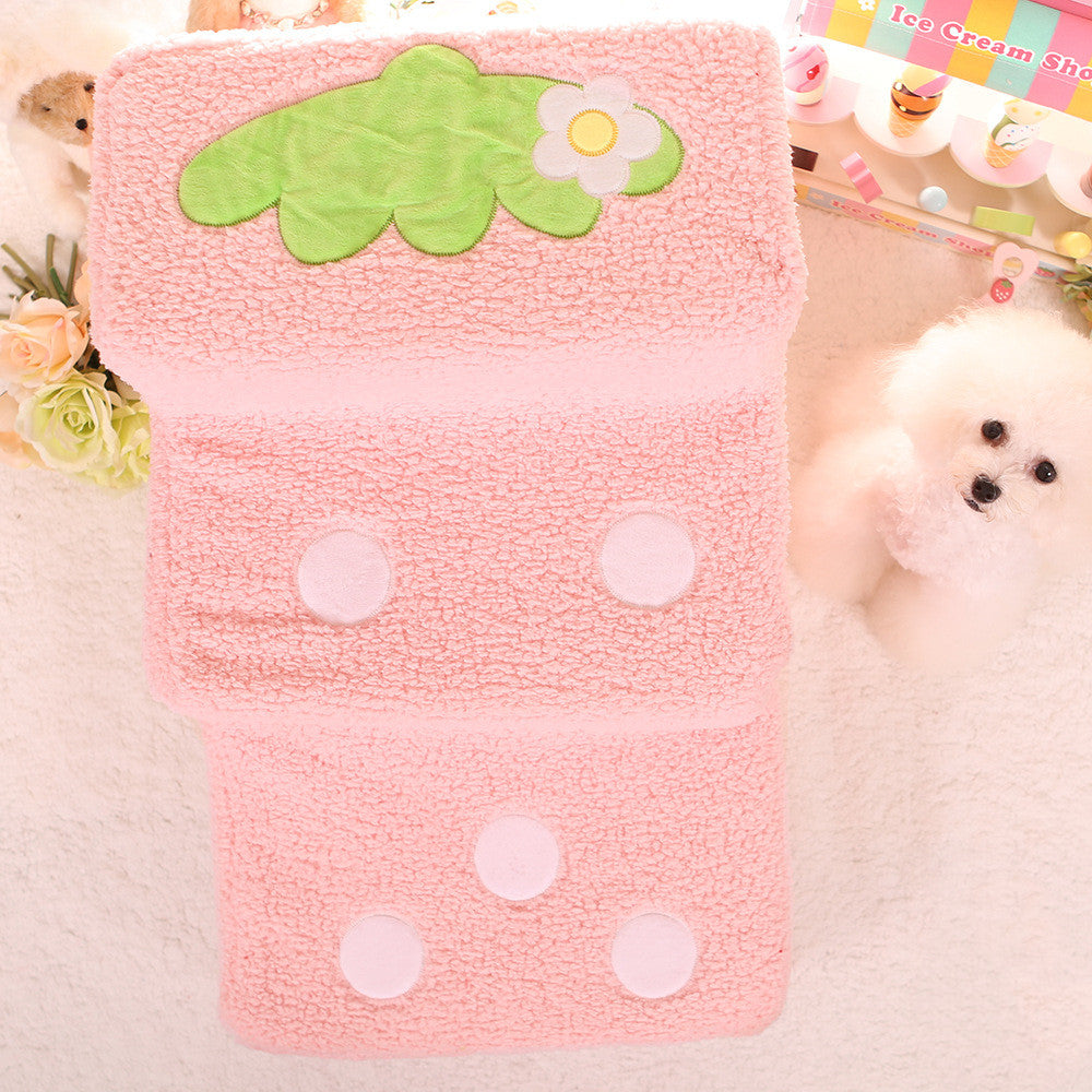 KFX-4318141 Pet Climbing Ladder with Bubble Velvet Dog Steps - Soft Lamb Wool, Pink & Big Red, 65cm Length