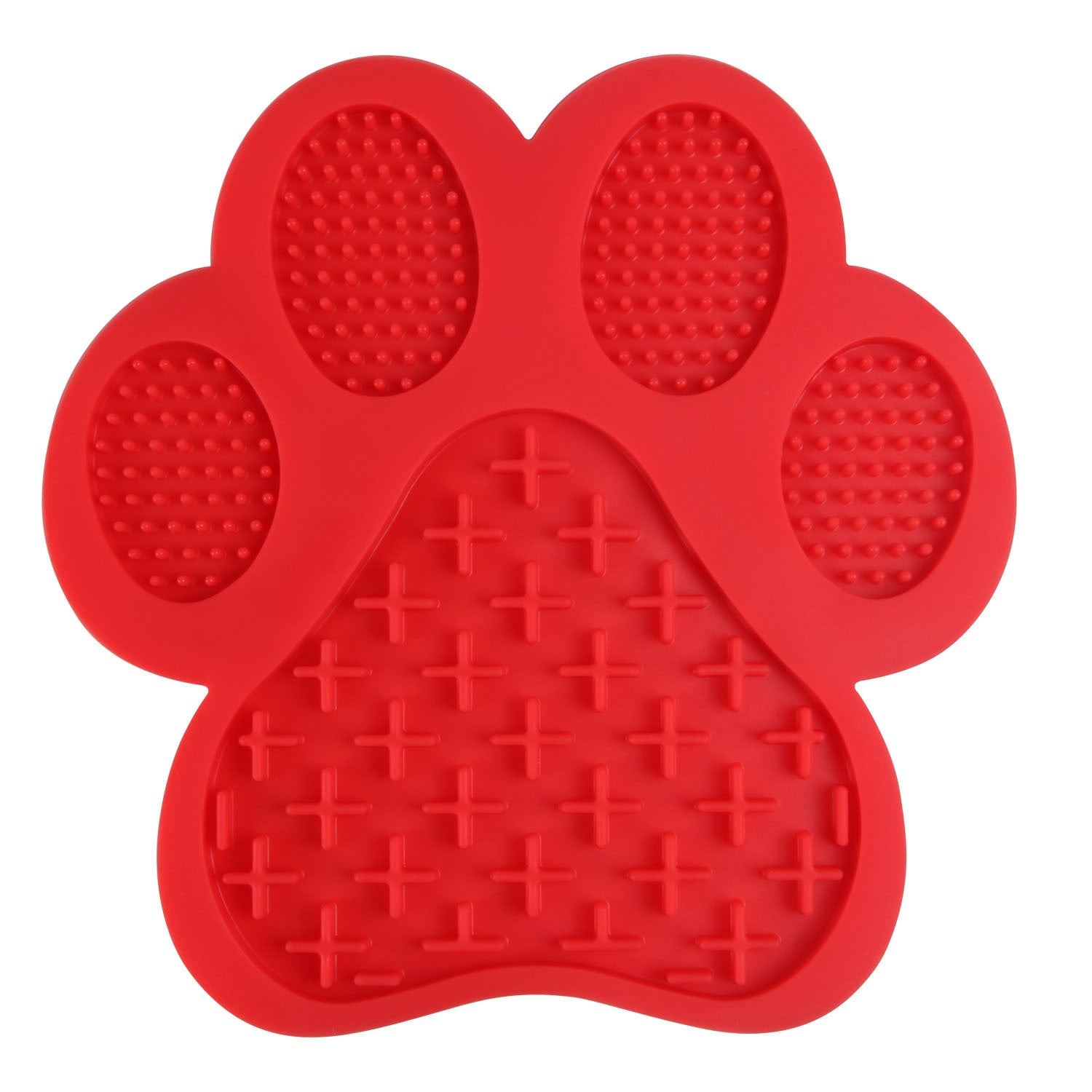 KFX-4336317 Silicone Dog Bath Lick Pad - Food-Grade, Non-Toxic, Paw Shaped, Durable and Flexible, 180mm x 180mm