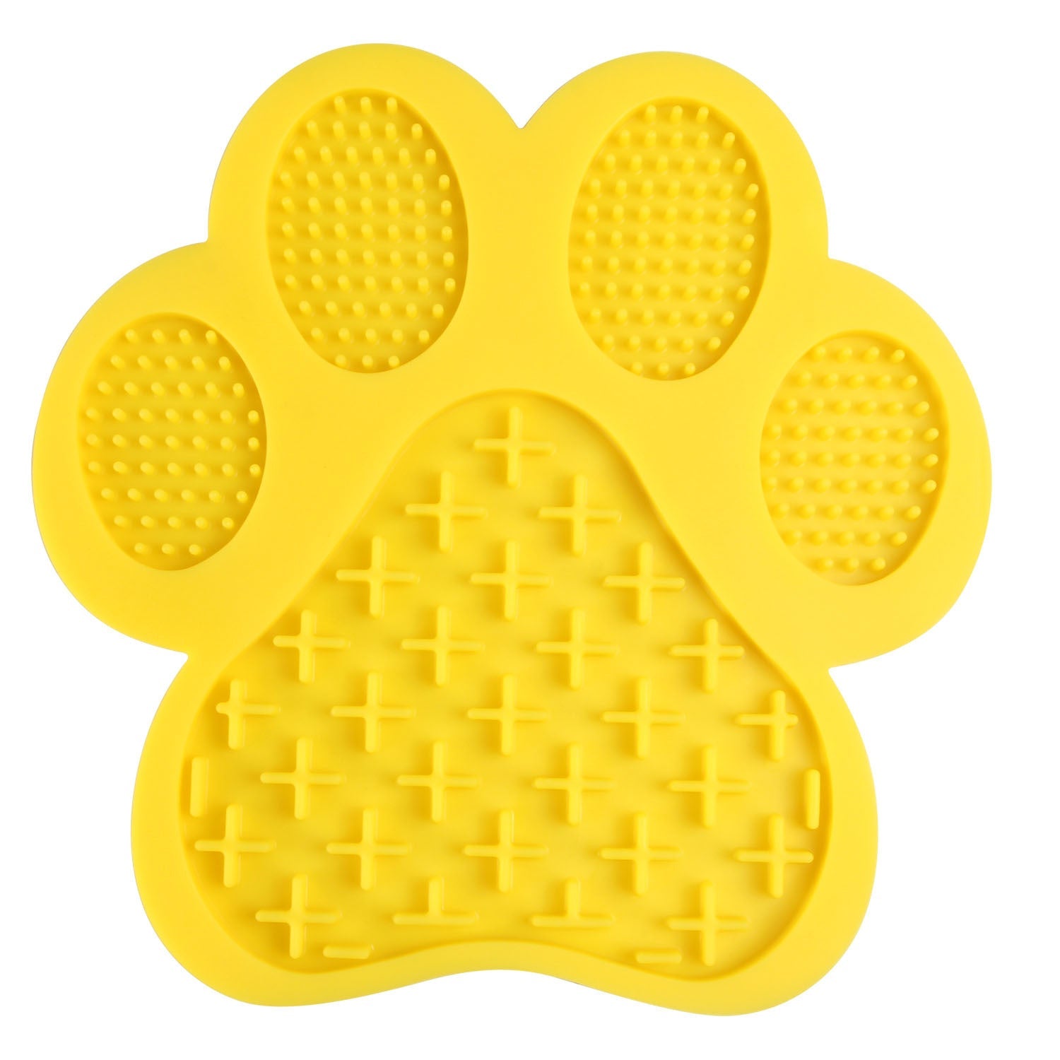 KFX-4336317 Silicone Dog Bath Lick Pad - Food-Grade, Non-Toxic, Paw Shaped, Durable and Flexible, 180mm x 180mm