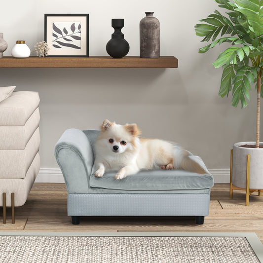 KFX-4340541 Luxury Dog Sofa with Hidden Storage for Small Pets