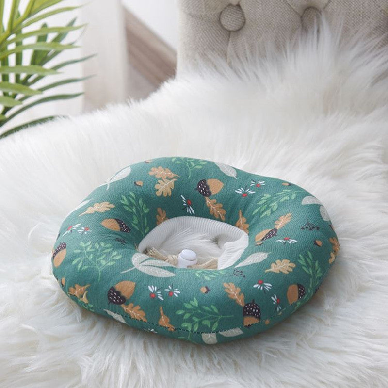 KFX-4403645 Adorable Cotton Pet Hats for Cats – Fun Designs: Pink Rabbit, Dinosaur, Gray Fish, Yellow Watermelon, Cat Face, Pineapple, Green Forest - Size XS to L