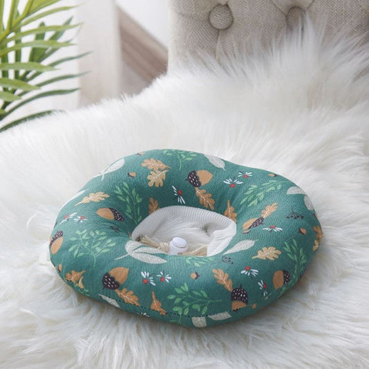 KFX-4403645 Adorable Cotton Pet Hats for Cats – Fun Designs: Pink Rabbit, Dinosaur, Gray Fish, Yellow Watermelon, Cat Face, Pineapple, Green Forest - Size XS to L