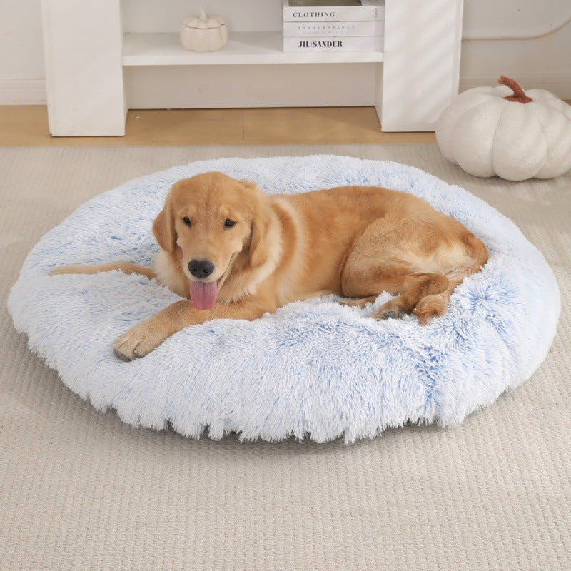 KFX-4406077 Plush Round Dog Mat Bed in Various Colors for Cozy Sleep Environment