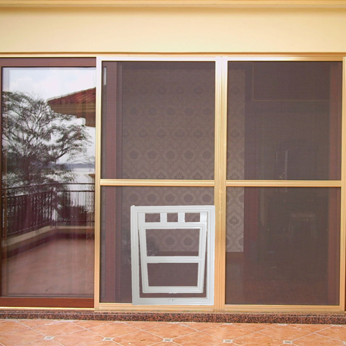 KFX-4443837 Dog and Cat Adjustable Screen Door for Windows – 29CM x 24CM x 1.5CM, Black or White