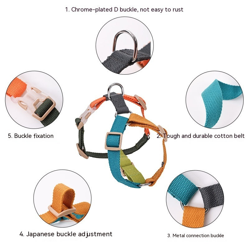KFX-4488253 H-Shaped Six-Color PET Chest and Back Strap for Dogs