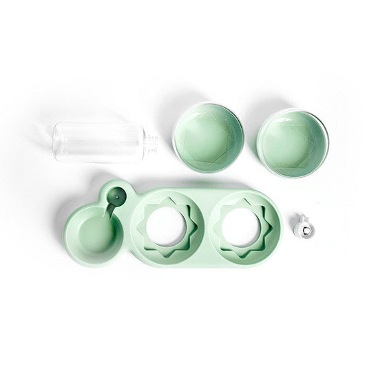 KFX-4500157 Automatic Pet Feeder with Water Fountain for Cats and Dogs - Double Food and Water Bowl with Raised Stand