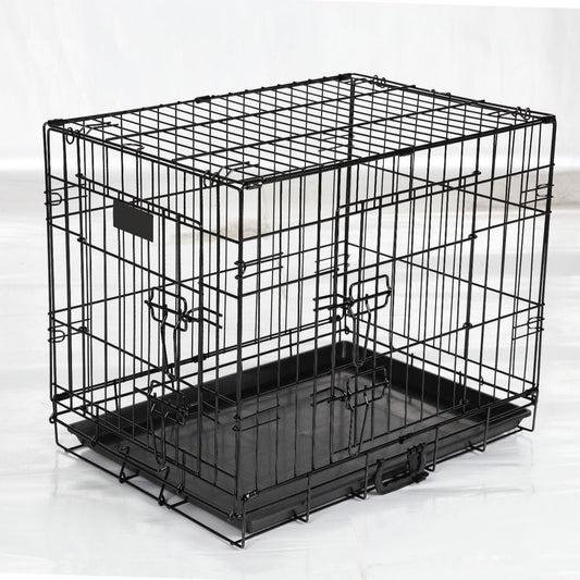 KFX-4509373 Folding Wire Cage for Large Pets - High Gloss Black, 18 Inches (49*28*34cm)