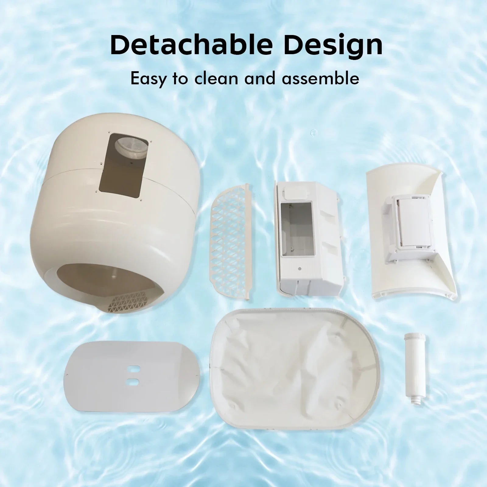 KFX-457683 Automatic Self-Cleaning Smart Cat Litter Box with 100L Capacity and APP Control