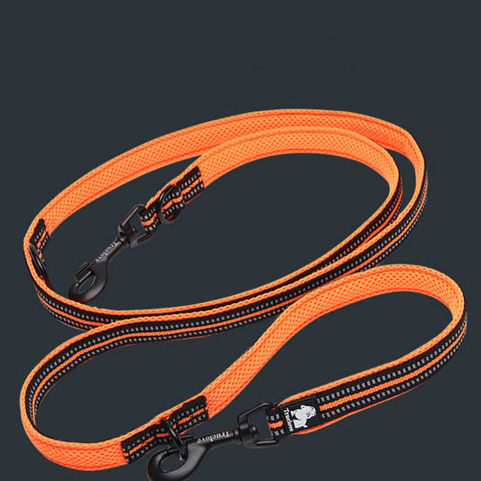 KFX-4586557 Multi-functional Reflective Pet Dog Rope with Dual Handles - Outdoor Polyester Chain