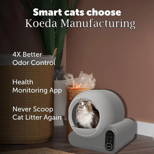 KFX-458835 Smart Automatic Cat Litter Box with WiFi APP Control, Odor Control, and Dust-Free Design for Cats up to 10kg