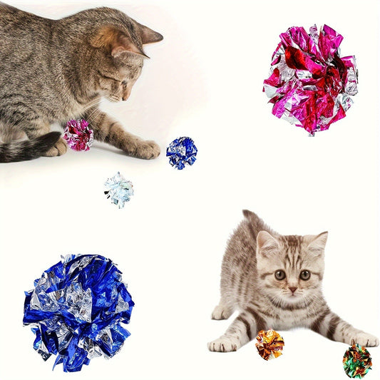 KFX-4618173 Colorful Grasping Cat Toy with Crinkly Paper Ball - 5-6cm