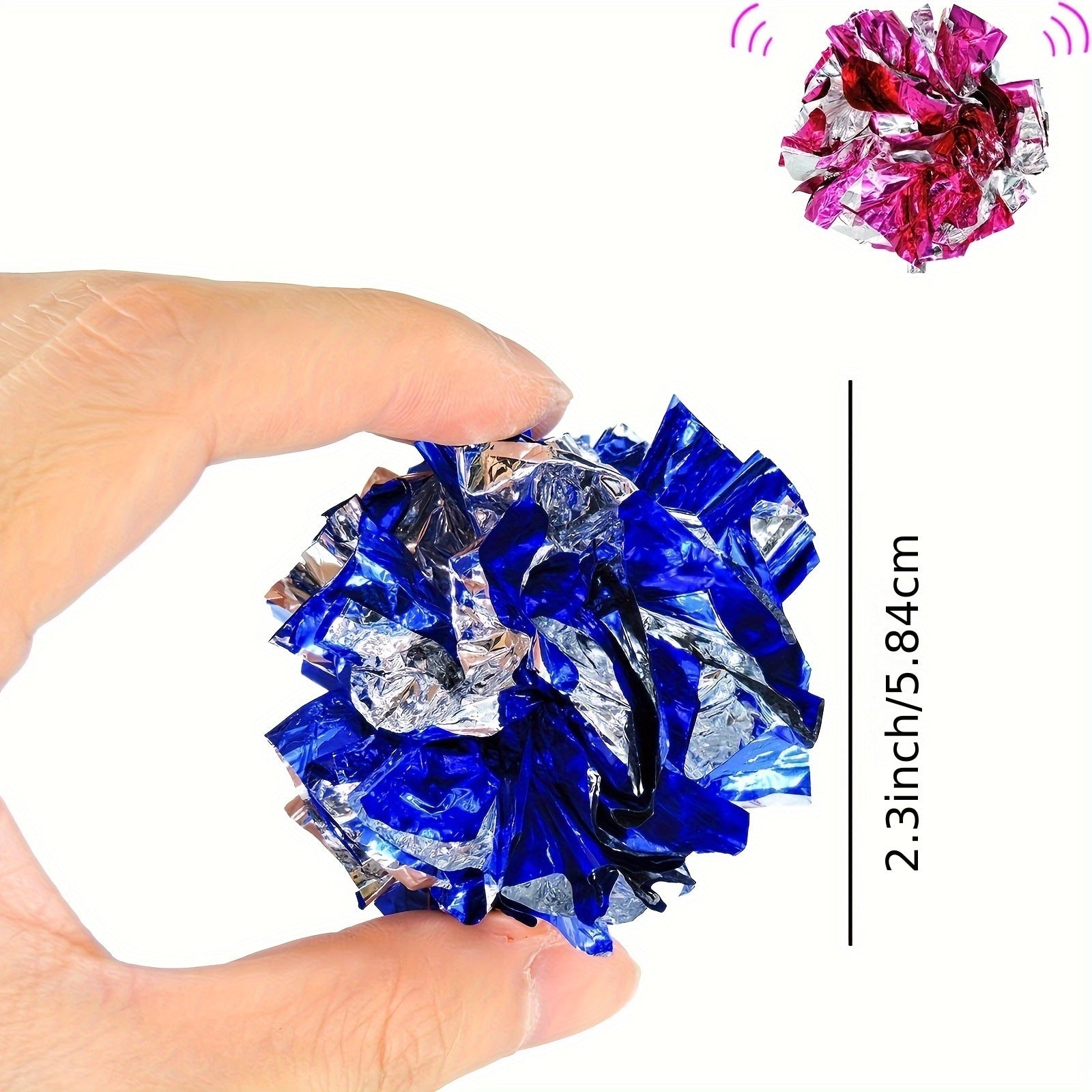 KFX-4618173 Colorful Grasping Cat Toy with Crinkly Paper Ball - 5-6cm