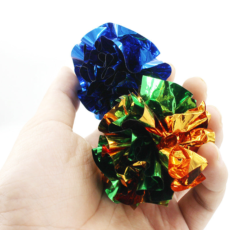 KFX-4618173 Colorful Grasping Cat Toy with Crinkly Paper Ball - 5-6cm