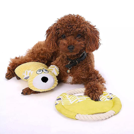 KFX-4630717 Durable Plush Dog Toy with Molar Features for Interactive Pet Play and Training