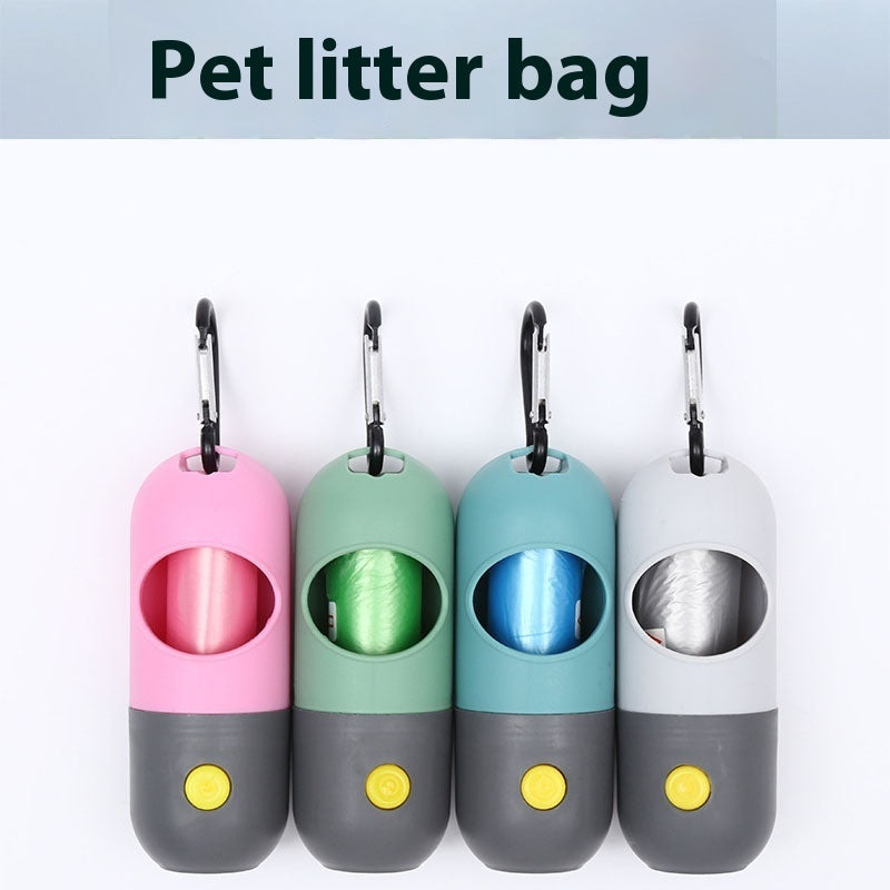KFX-4673213 Pet Waste Bag Dispenser with Illuminated Design for Easy Cleanup - Portable and Leak-Proof