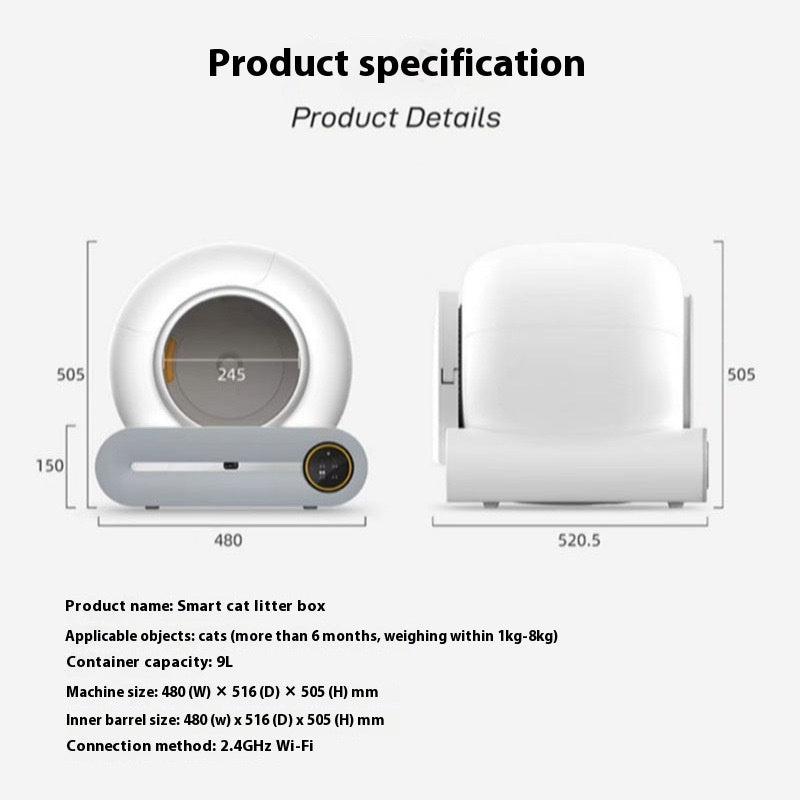 KFX-4705981 Automatic Cat Litter Box with Smart Scooper for Hassle-Free Cleaning