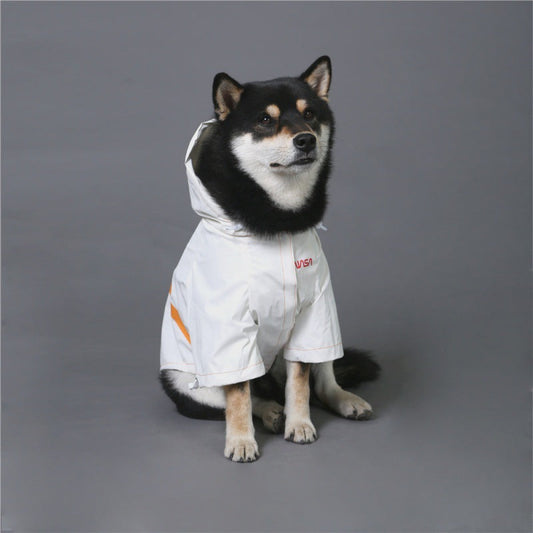 KFX-4786749 Windproof Reflective Waterproof Pet Raincoat with Adjustable Sizes