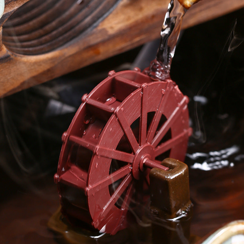 KFX-4788413 Creative Mini Self-Circulating Ceramic Aquarium for Desktop and Living Room Decor