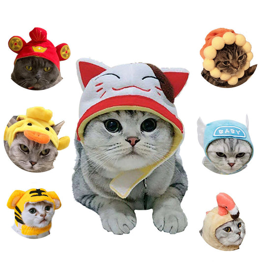 KFX-4811197 Cartoon-Style Warm Hat for Cats and Dogs - Fun Pet Costume Accessory