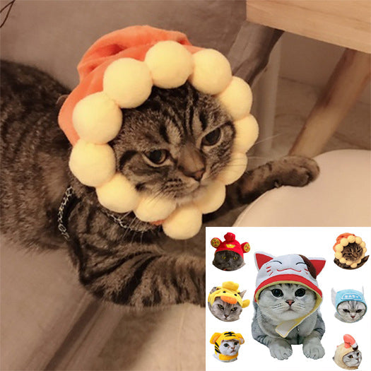 KFX-4811197 Cartoon-Style Warm Hat for Cats and Dogs - Fun Pet Costume Accessory