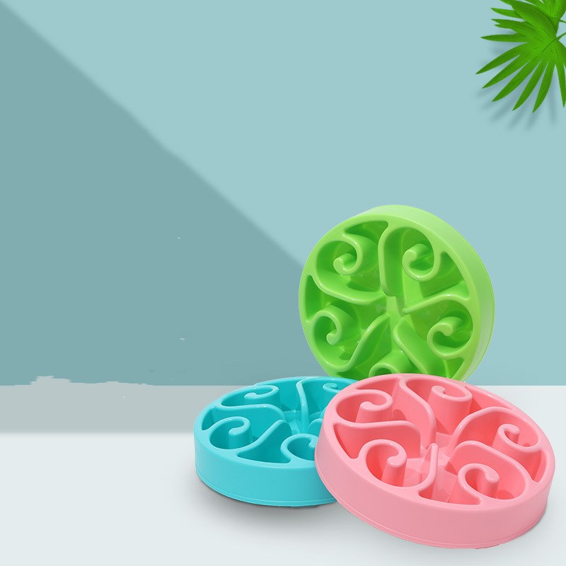 KFX-4827837 Puppy Choking Prevention Feeding Bowl - Safe and Colorful Options in Blue, Green, Pink