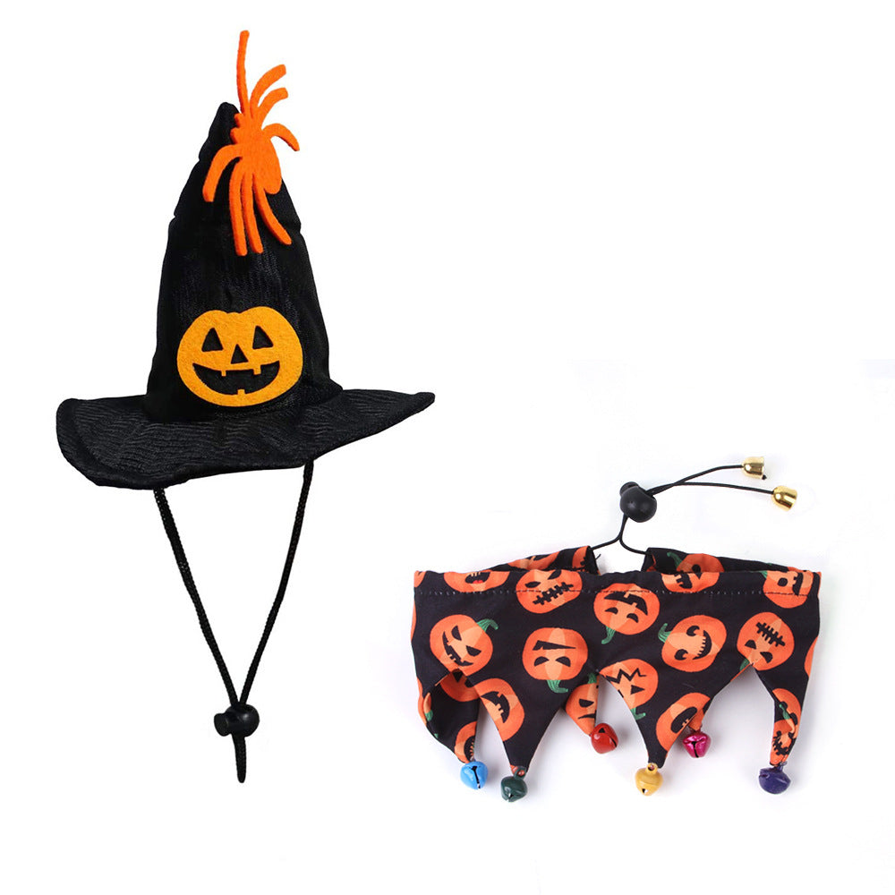 KFX-4843965 Pet Cat Hat and Scarf Set in Various Halloween Designs