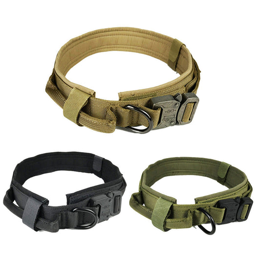 KFX-4862397 Durable Tactical Dog Collar with Velcro and Quick Release Buckle, Adjustable Nylon, Multiple Colors