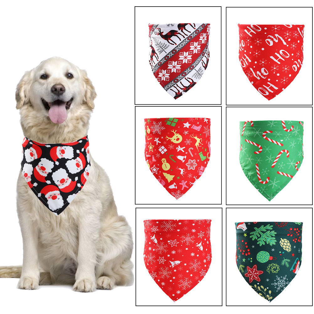KFX-4884029 Stylish Christmas Pet Scarf for Dogs and Cats - Festive Designs Available, Neck Size 20-46CM