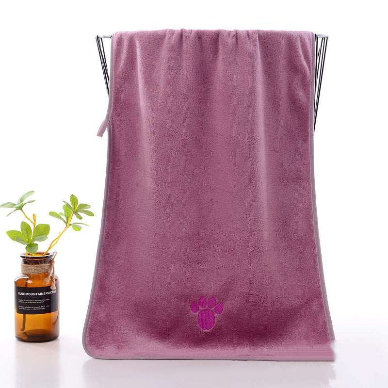 KFX-4904381 Quick-Drying Microfiber Towel for Pets - Available in Pink, Dark Brown, Blue, Green, Light Gray