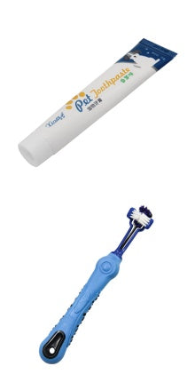 KFX-4912317 Pet Toothpaste for Dogs and Cats - Vanilla & Beef Flavor, 75g, Gentle Oral Care & Teeth Cleaning