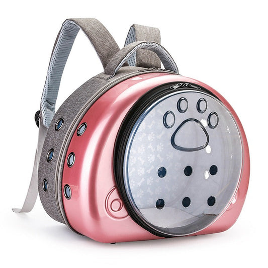 KFX-4922429 Transparent Portable Cat Diaper Bag – Breathable Design in Rose Gold, Luxury Silver, Champagne Gold