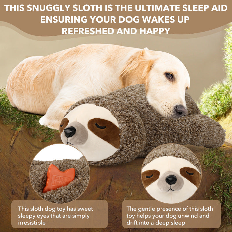 KFX-4925629 Interactive Plush Pet Toy with Heartbeat Device - Sloth Design