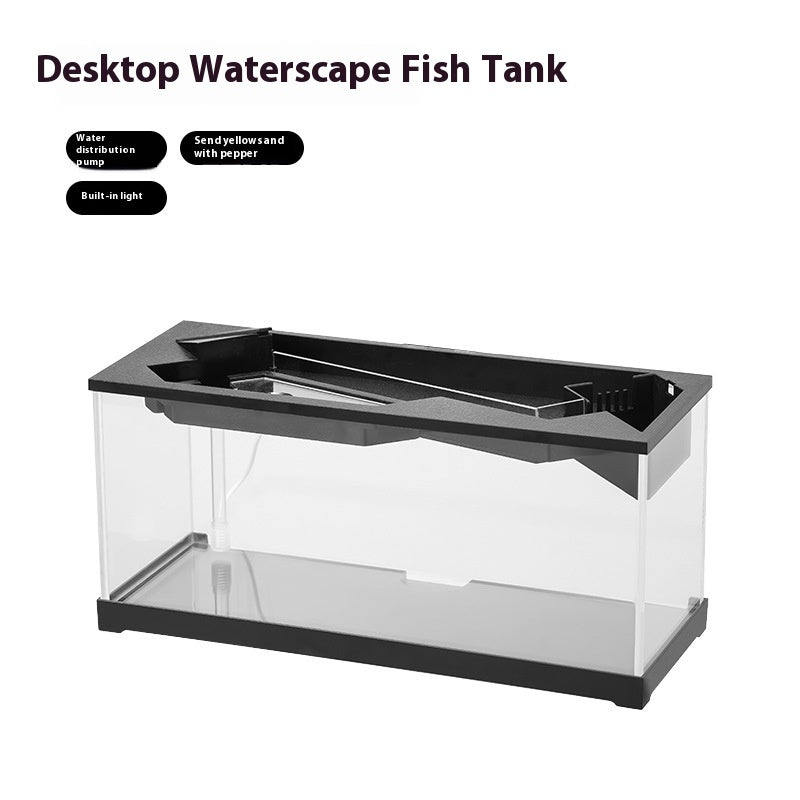 KFX-4952253 Integrated Lazy Aquarium with Acrylic Filter, Water Pump, Lamp, Heating Mat, and External Light