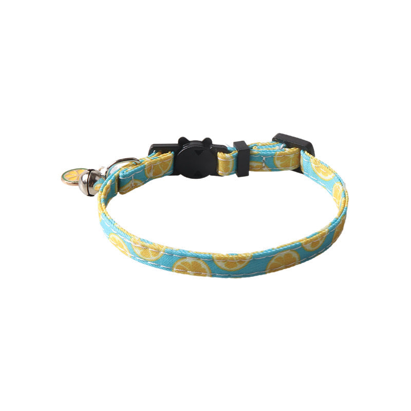 KFX-4960701 Fruit Blossom Series Cat Collar in Various Colors and Patterns, Peach Skin Fabric, 1x28cm