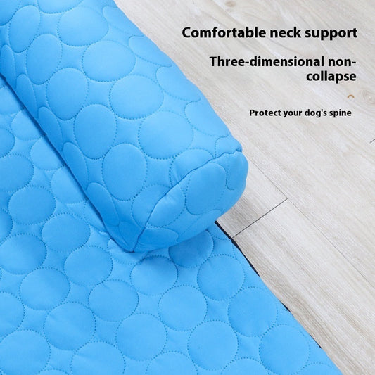 KFX-4963133 Comfortable Blue Ice Silk Dog Bed for All Seasons - Sizes S, XL, 2XL