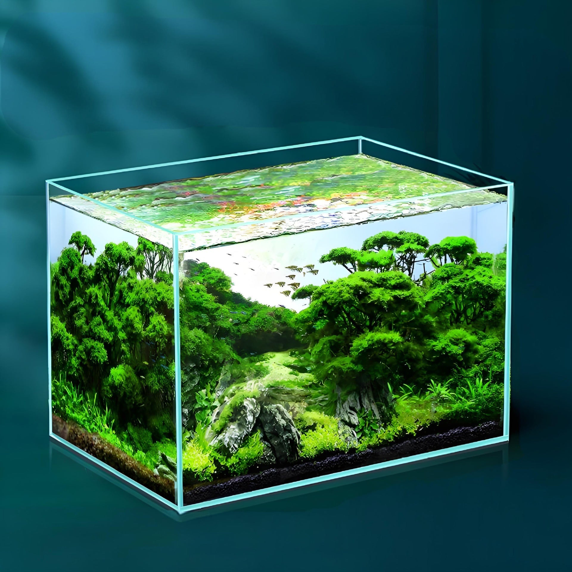 KFX-4985021 Medium Glass Fish Tank for Home or Office Desk